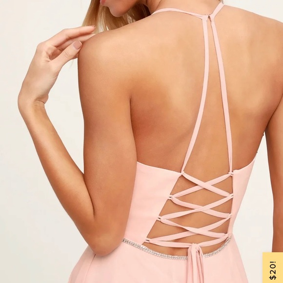 Blush Lace-Up Maxi Dress - BRAND NEW - Picture 2 of 7